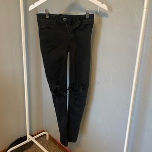 American Eagle Black ripped skinny jeans